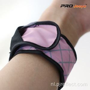 Reflecterende LED-licht roze geruite armband